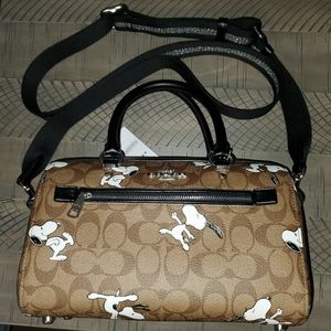 Coach X Peanuts Snoopy Satchel Bag Purse NWT